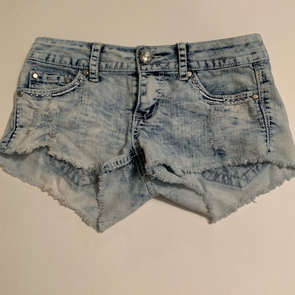 American Flag Ripped Jean Shorts